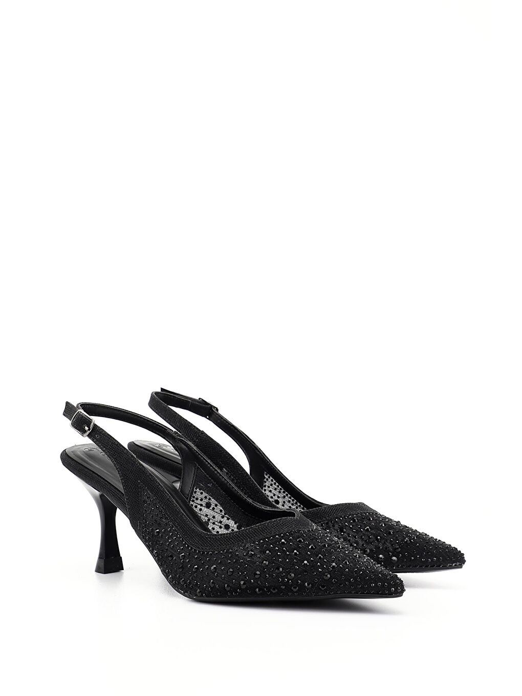 Siyah Kadın SİYAH İnce Topuklu Arkası Açık Ayakkabı-3