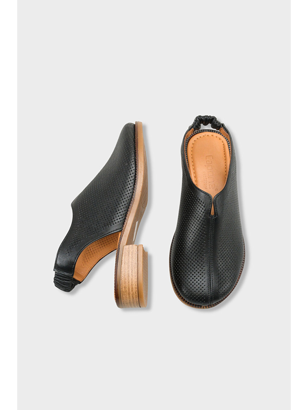 Siyah Roxi Hakiki Deri Kısa Topuklu Kadın Sabo Sandalet-4