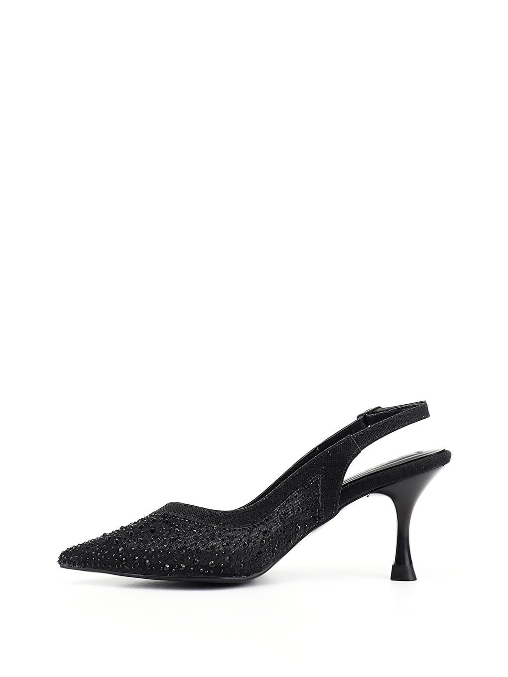 Siyah Kadın SİYAH İnce Topuklu Arkası Açık Ayakkabı-4