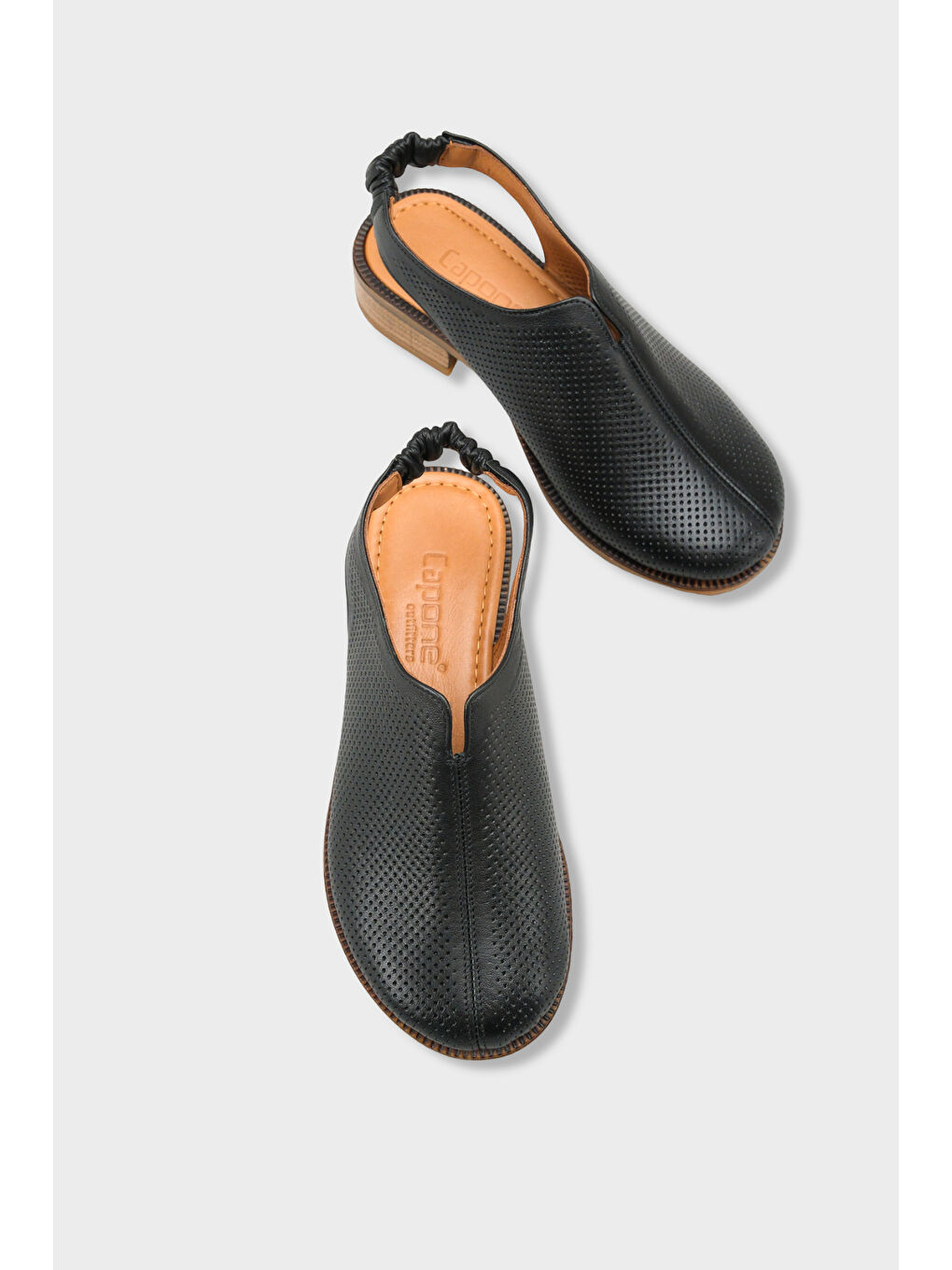 Siyah Roxi Hakiki Deri Kısa Topuklu Kadın Sabo Sandalet-5