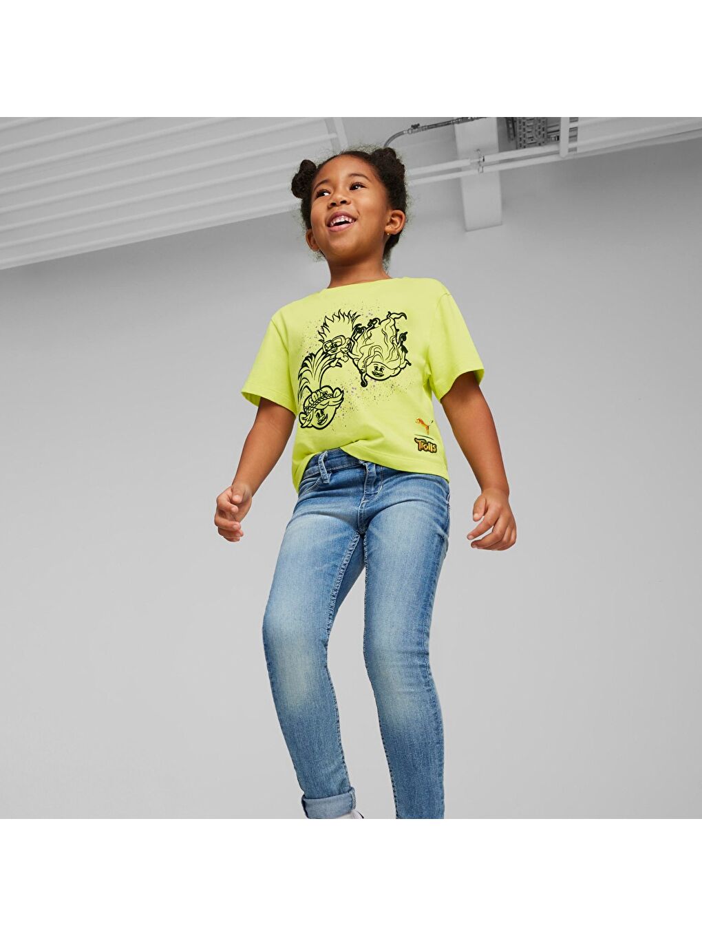 X Trolls Graphic Kız Çocuk Yeşil Yuvarlak Yaka Tişört-1