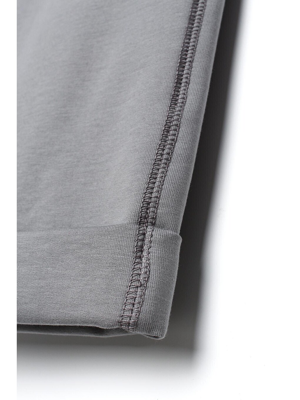 Gri01 Duble Paça Lastikli Rahat Örme Pantolon-4