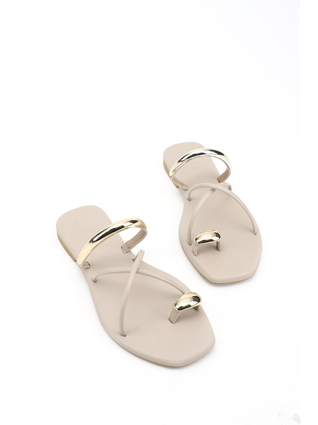 Bej Kadın YENİ BEJ Parmak Arası Terlik-0