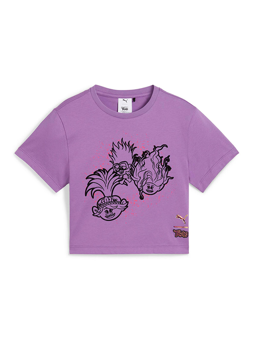 X Trolls Graphic Kız Çocuk Mor Yuvarlak Yaka Tişört-3