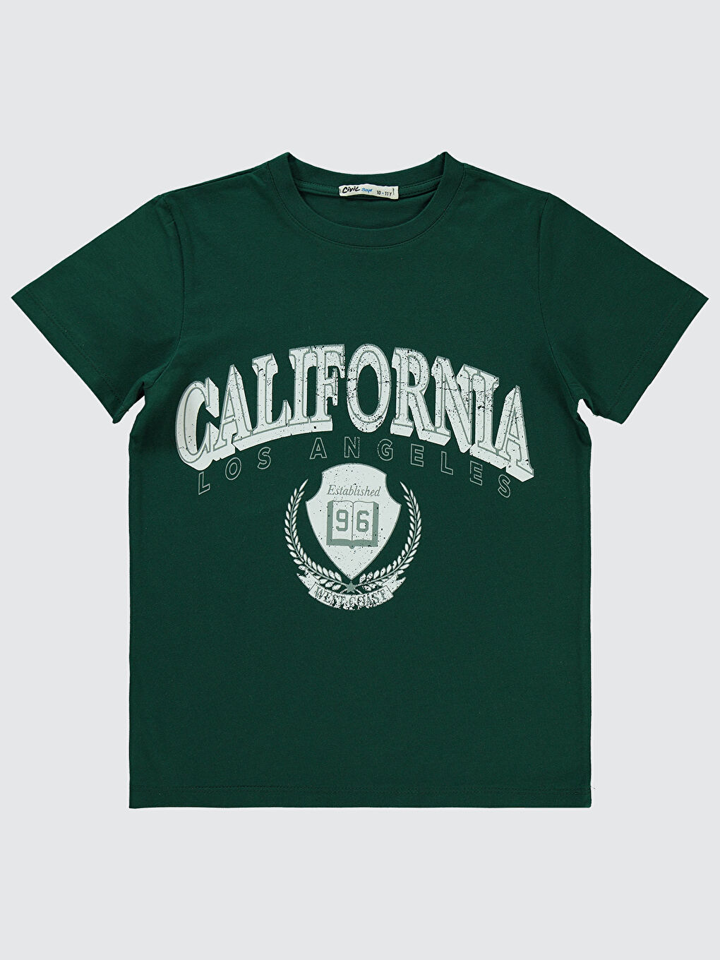 Boys Erkek Çocuk Tişört 10-13 Yaş Zümrüt Yeşili