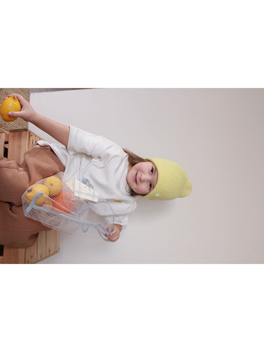 Ekru Limon Nakışlı Oversize T-Shirt-4