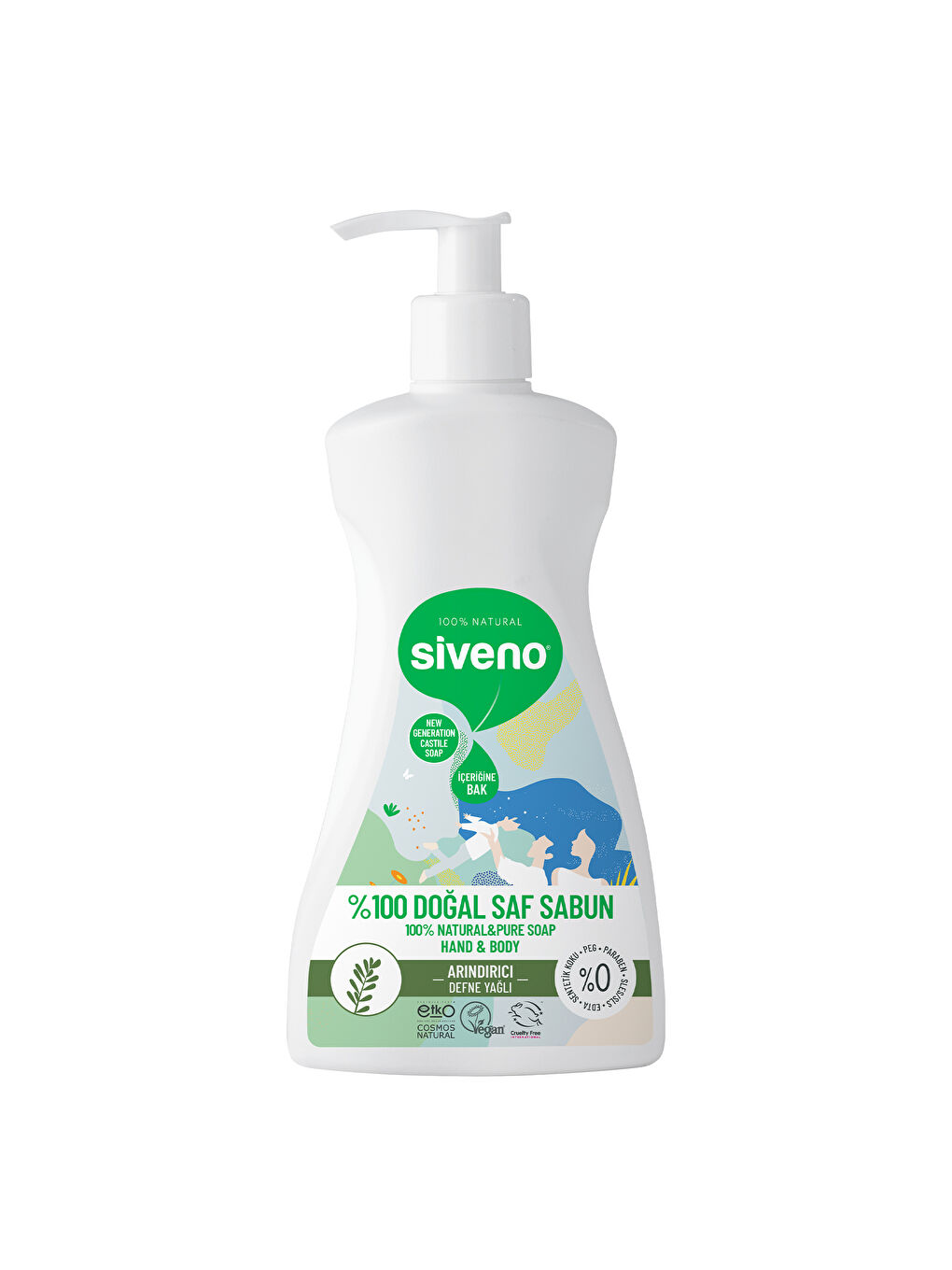 %100 Doğal Sıvı Kastil Sabun Defne Yağlı Yoğun Nemlendirici Arındırıcı Bitkisel Vegan 300 ml-3