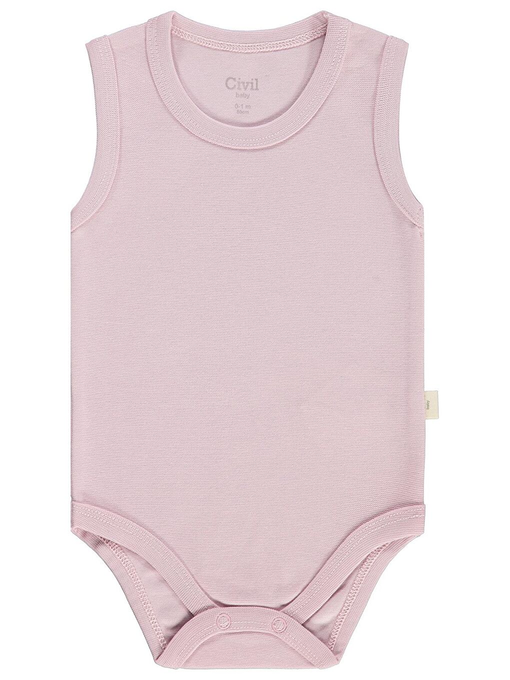Baby Organik 5 li Sıfır Kol 3-9 Ay Çıtçıtlı Badi - Pembe 6-9 Ay-1