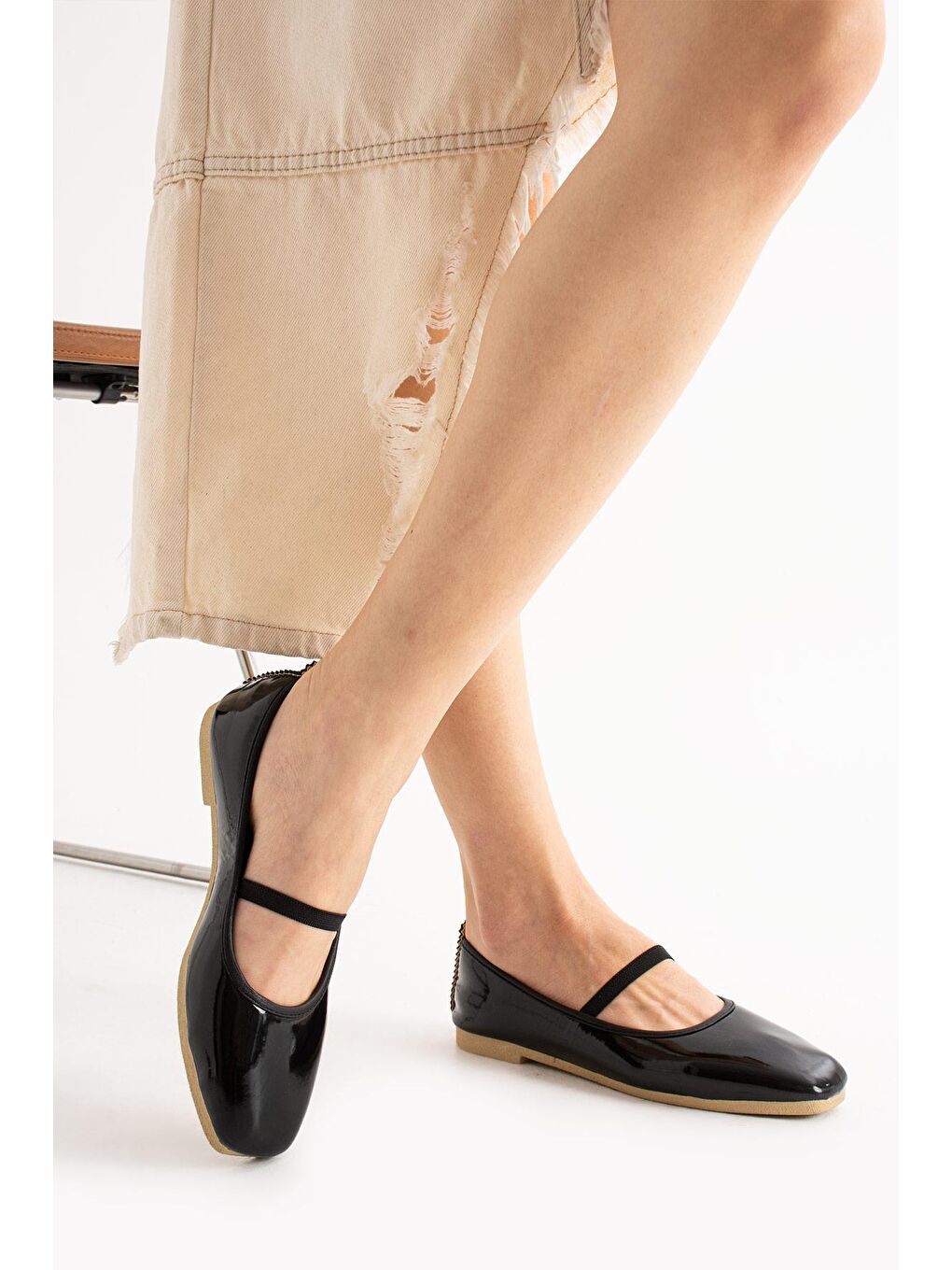 Siyah AL-113 Lastikli Babet Günlük Kadın Ayakkabı Ev Babeti