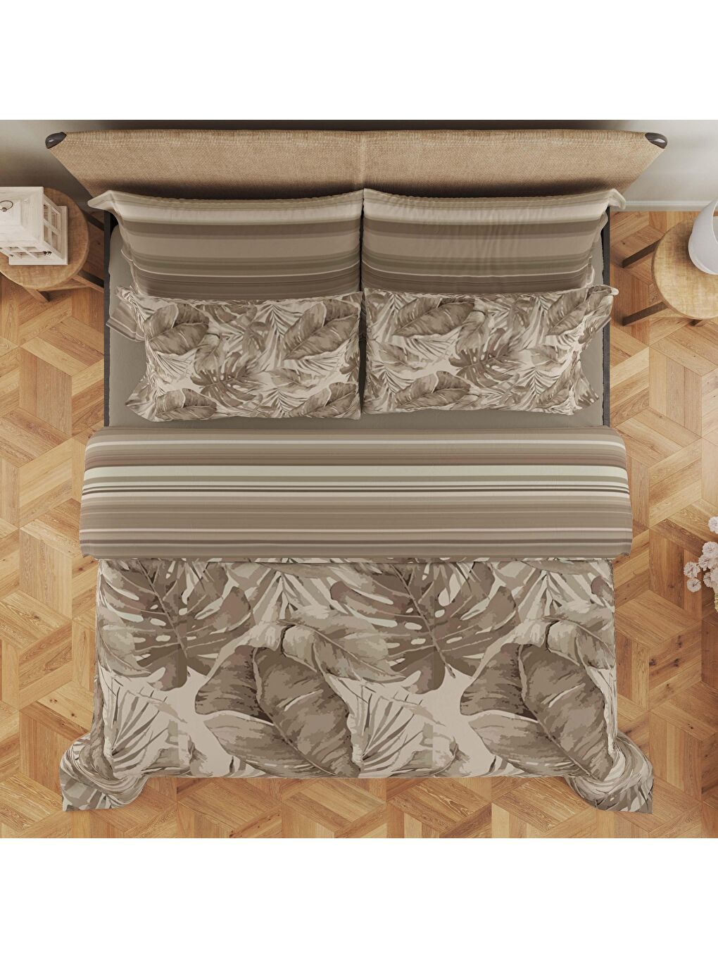 Karışık Baskılı,Desenli Çift Kişilik Nevresim Takımı (ÇARŞAFSIZ) 200x220 cm