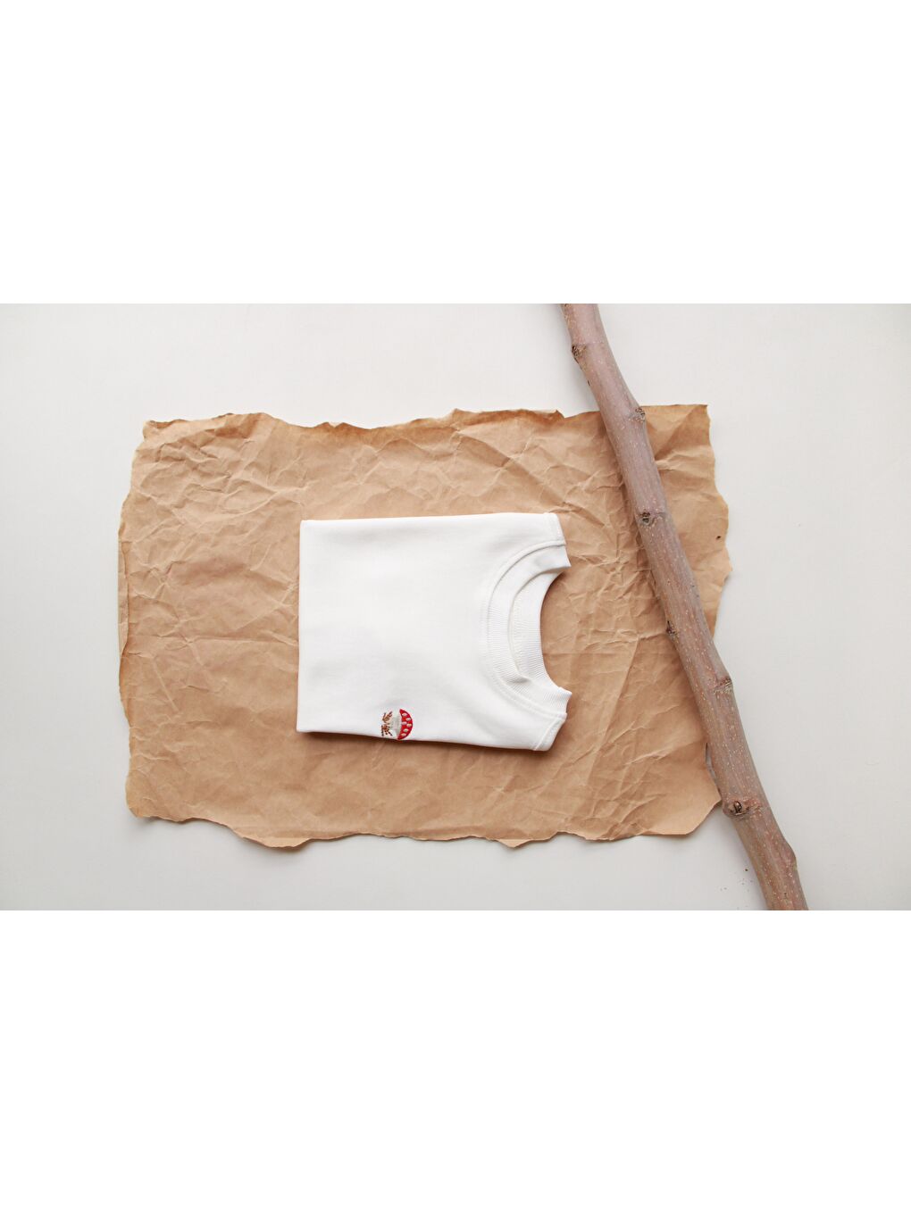 Beyaz Mantar Nakışlı Oversize T-Shirt-7