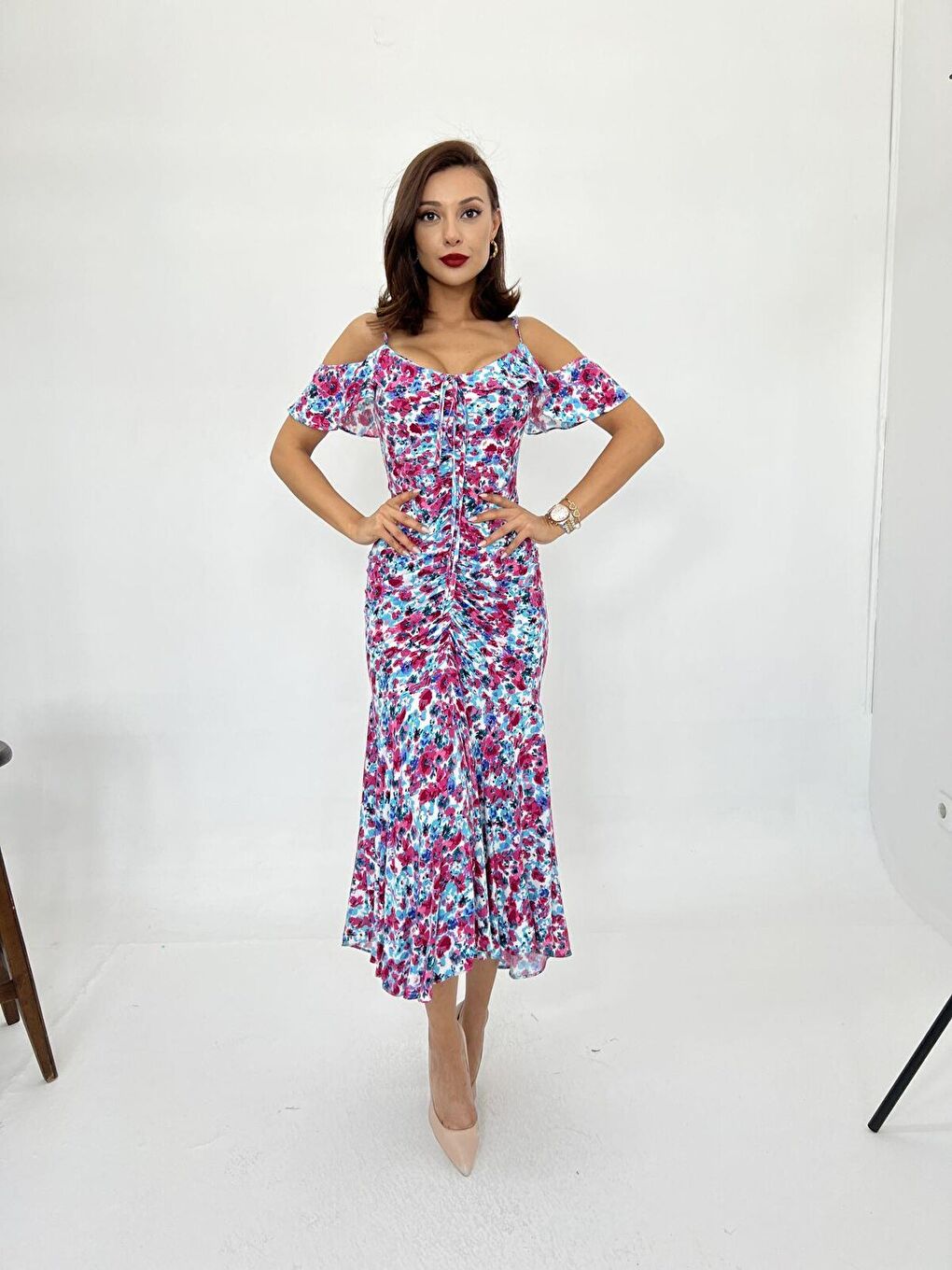 Pembe 6410 ELBİSE-PEMBE-2