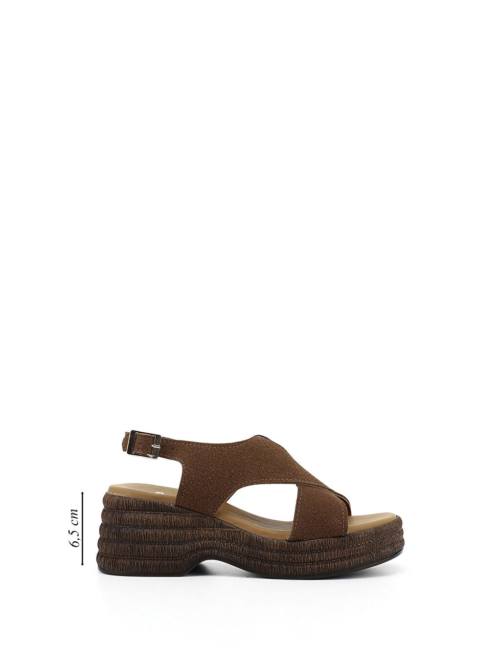 Kahverengi Kadın AÇIK KAHVERENGİ Dolgu Topuk Sandalet-1