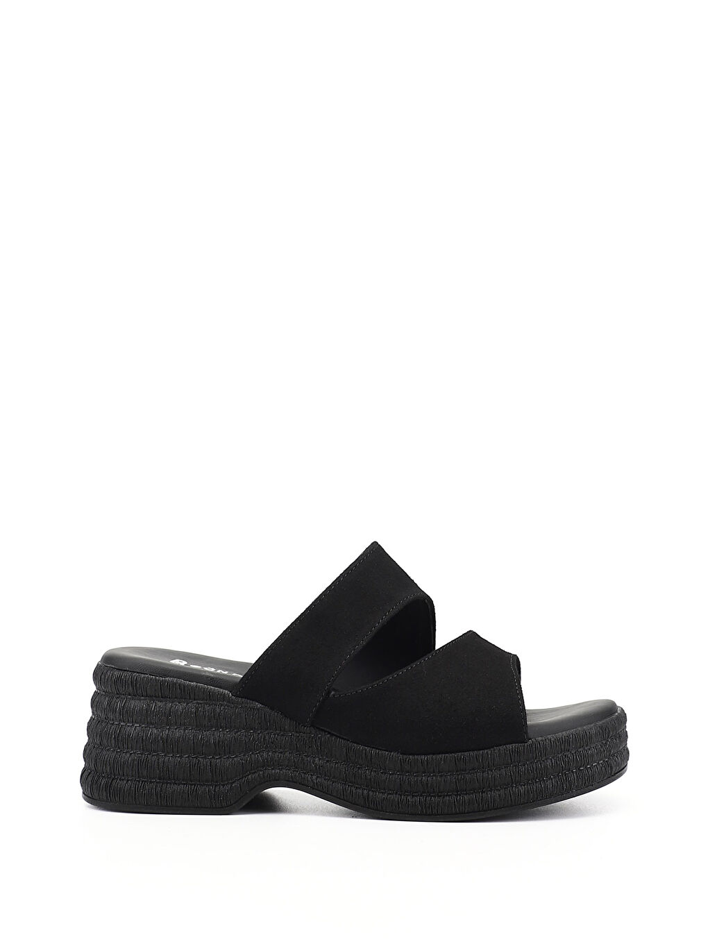 Siyah Kadın SİYAH MELANJ Dolgu Topuklu Terlik