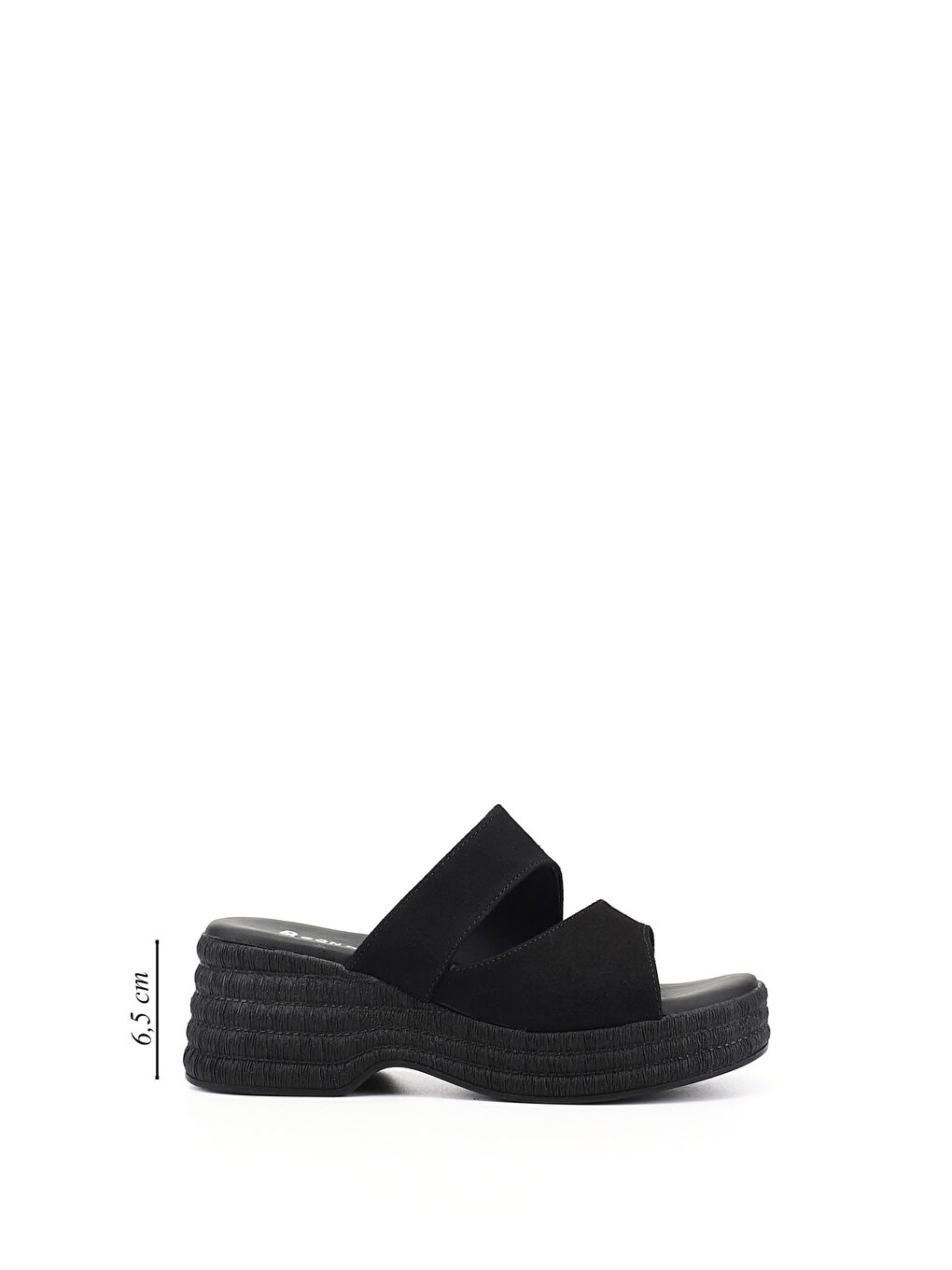 Siyah Kadın SİYAH MELANJ Dolgu Topuklu Terlik-1