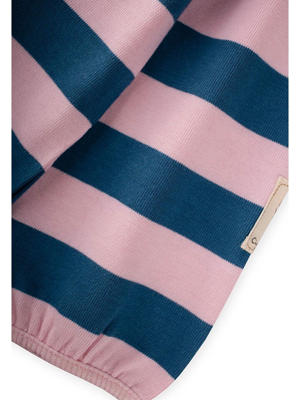Pembe Triko Çizgili Tunik 4-12 Yaş Pudra Mavi Çizgili-2