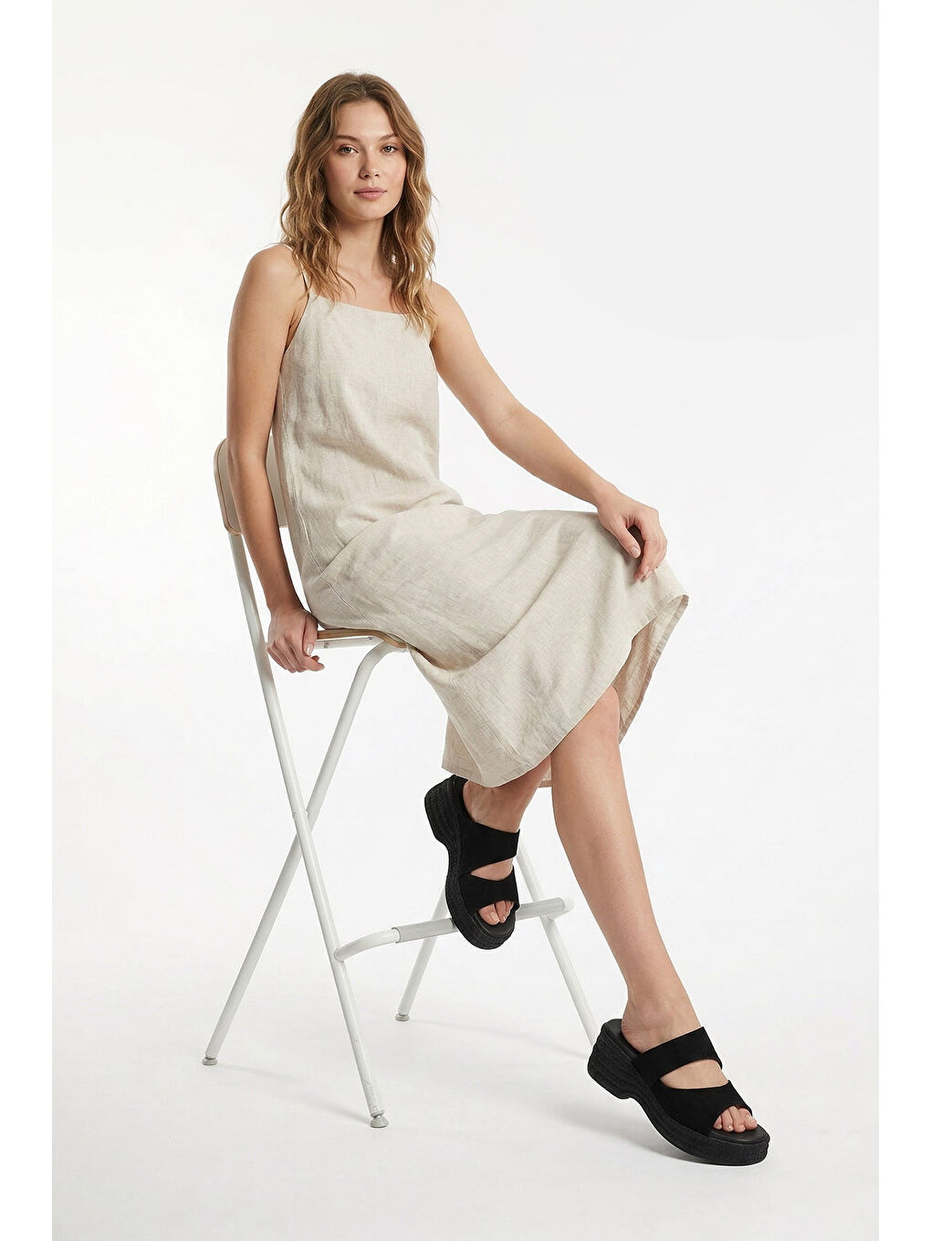 Siyah Kadın SİYAH MELANJ Dolgu Topuklu Terlik-2