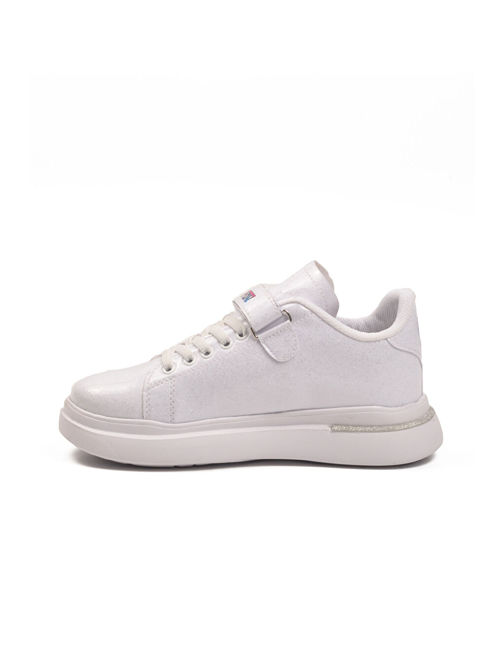 Beyaz Rugan Simli Cırtlı Hafif Kız Çocuk Spor Ayakkabı 2540-26K F-1