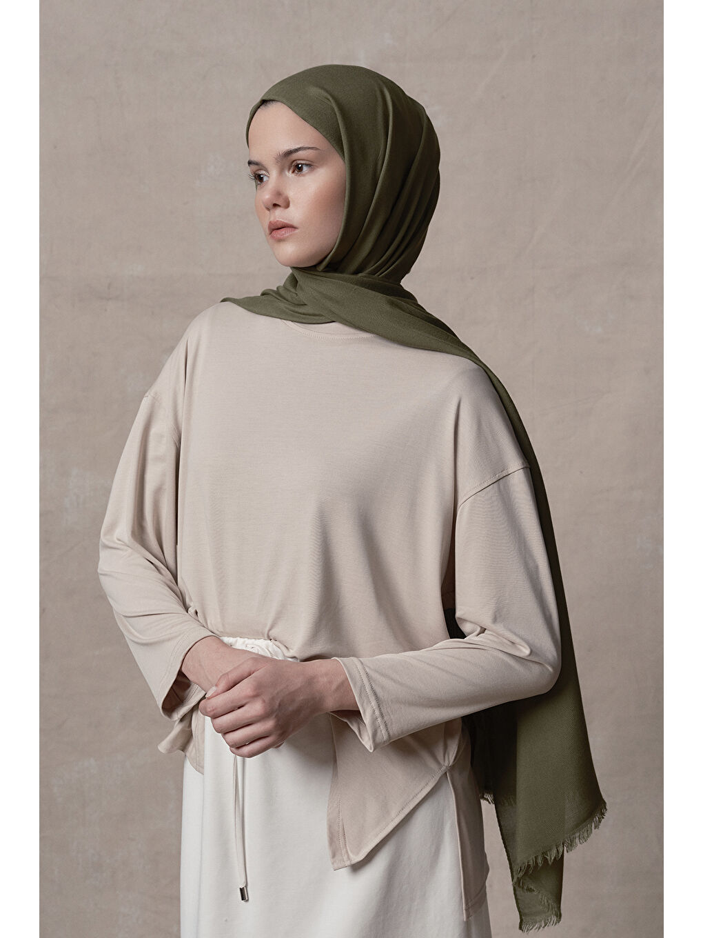 Modal Şal Haki Yeşil-5