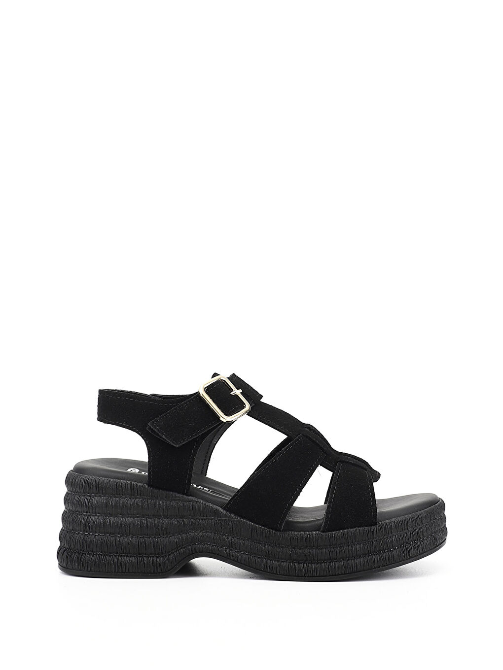 Siyah Kadın SİYAH MELANJ Dolgu Topuk Sandalet