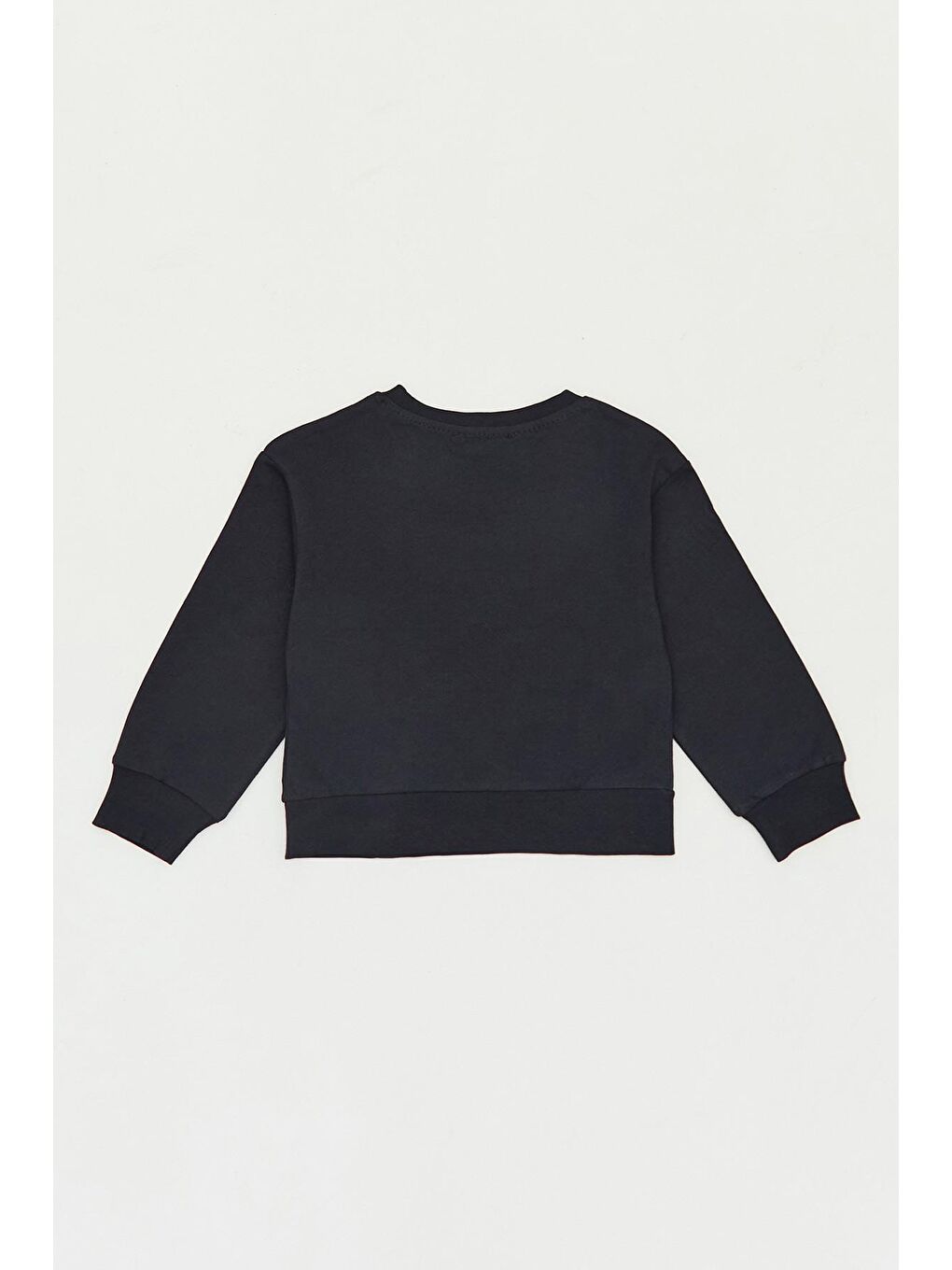 Siyah Dinozor Baskılı Bisiklet Yaka Erkek Çocuk Sweatshirt-1