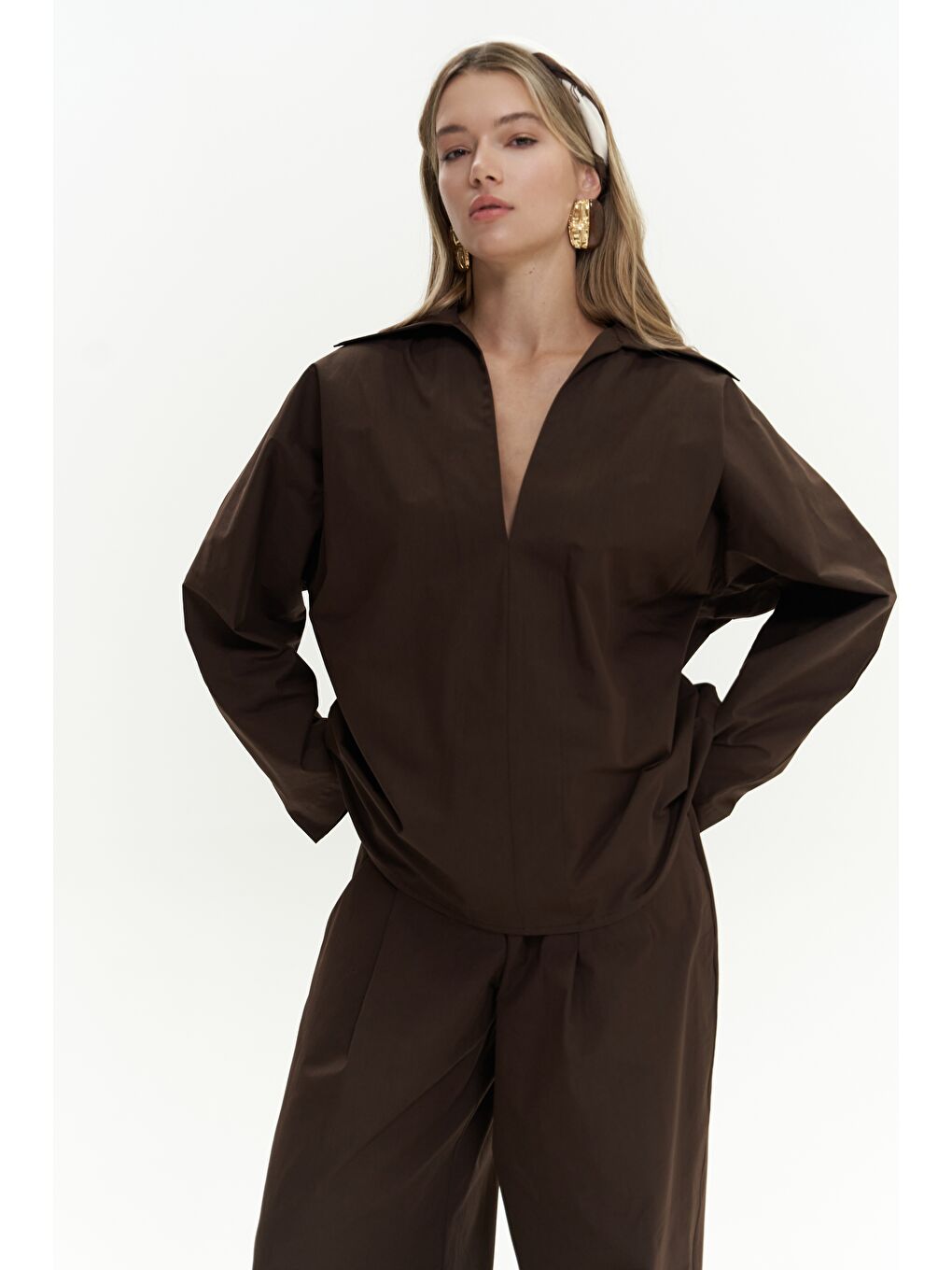 Mai Collection Kahverengi Blenham Kahve Gömlek Pantolon Takım - 3