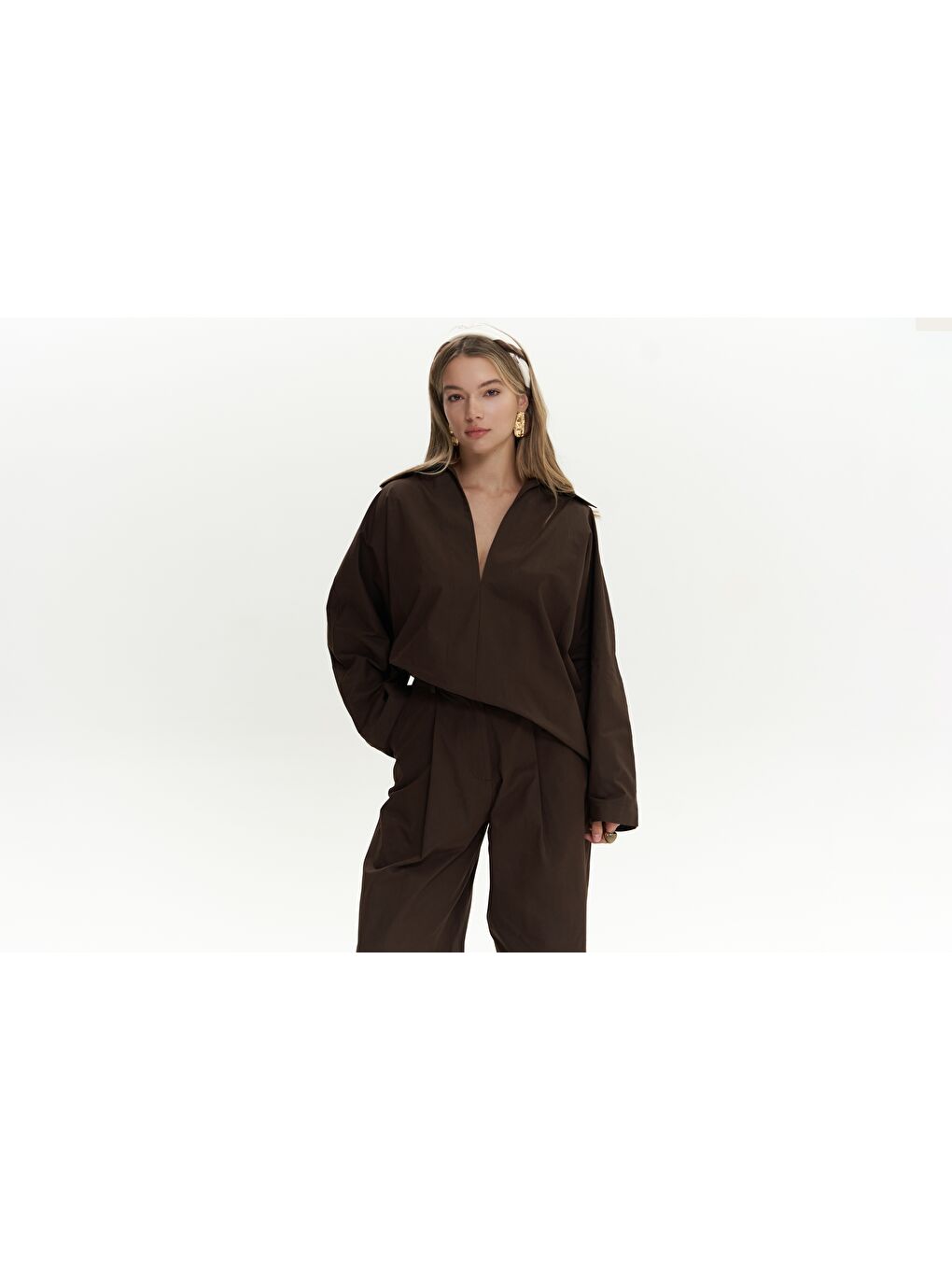 Mai Collection Kahverengi Blenham Kahve Gömlek Pantolon Takım - 5