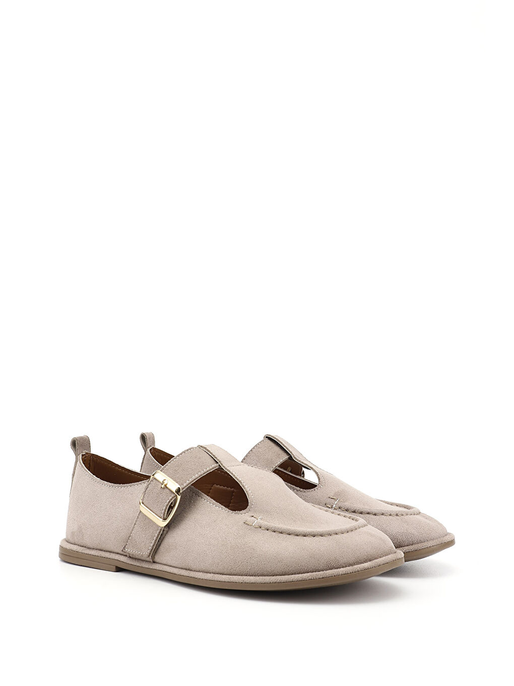 Kahverengi Kadın AÇIK VİZON Düz Tabanlı Ayakkabı-1