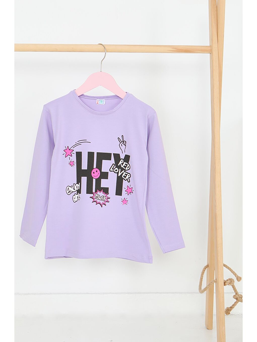 Kız Çocuk Lila Uzun Kollu Baskılı Penye Badi - 27701