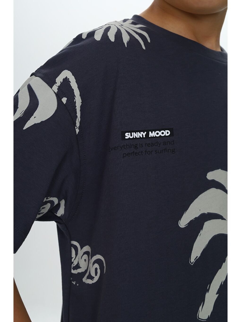 Antrasit Erkek Çocuk Komple Baskılı Tişört-2