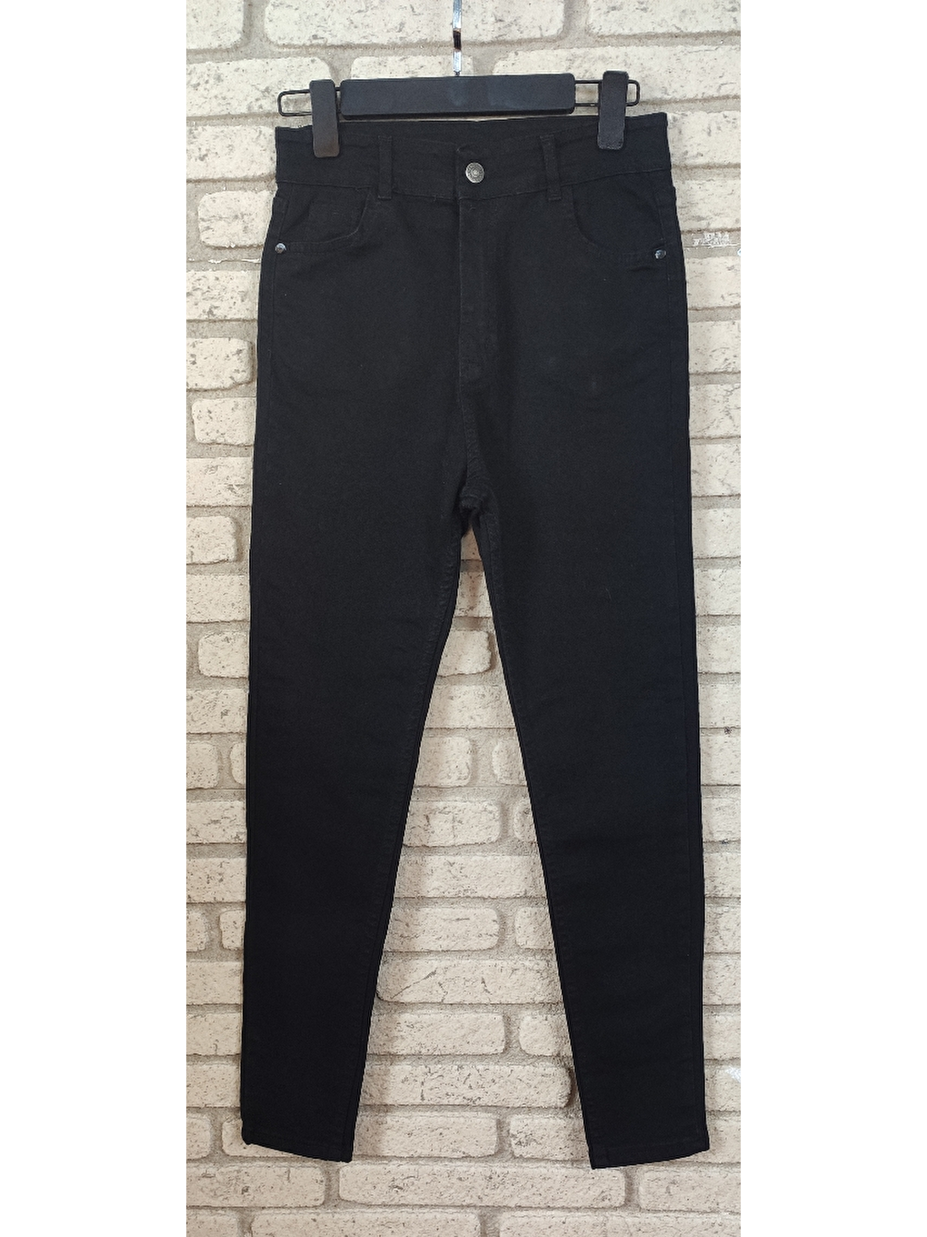 Siyah Elastanlı Yüksek Bel Efsane Jean Pantolon Antrasit Renk 92cm-2
