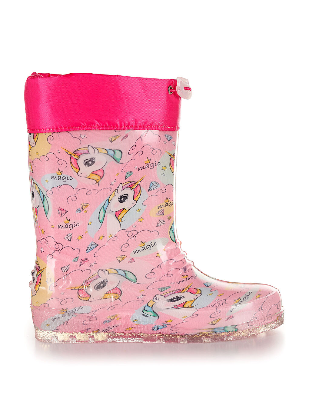 Pembe Su Geçirmez Kız Çocuk Yağmur Çizmesi-3
