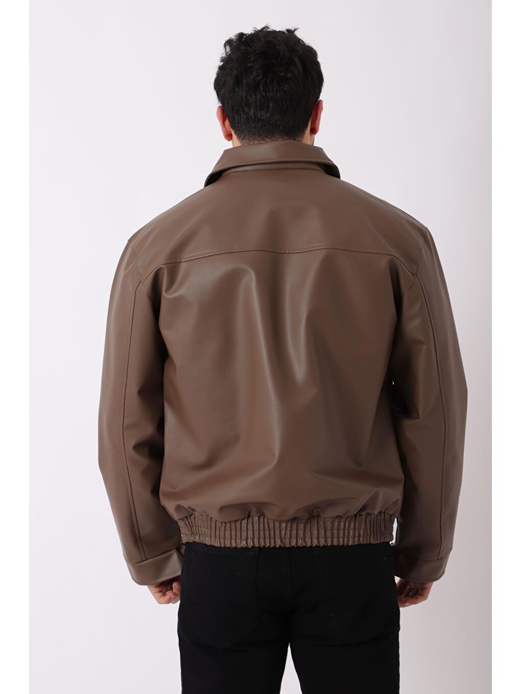 Kahverengi Bel Lastikli Kapaklı  Suni Deri Mont PLDP 2998_50447-4