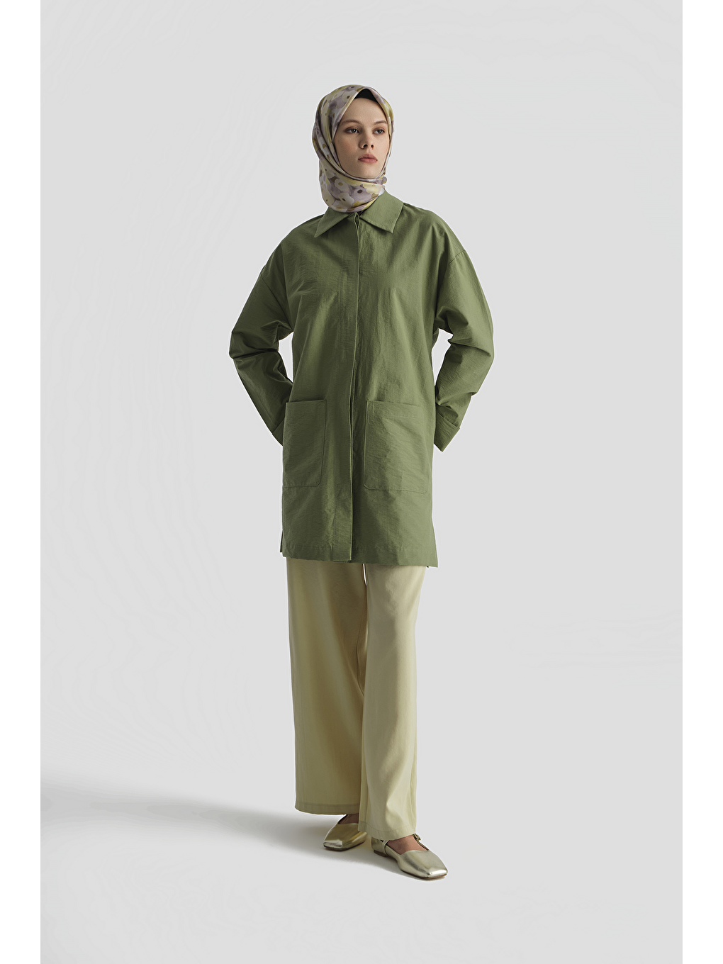 Pamuk Karışımlı Kap Haki