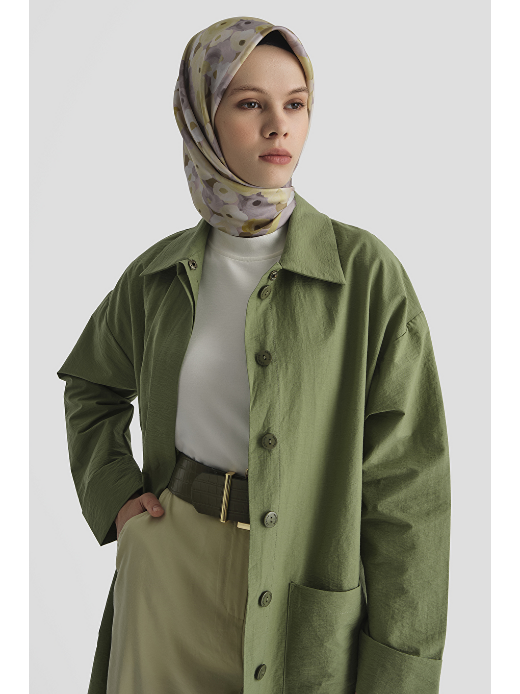 Pamuk Karışımlı Kap Haki-2