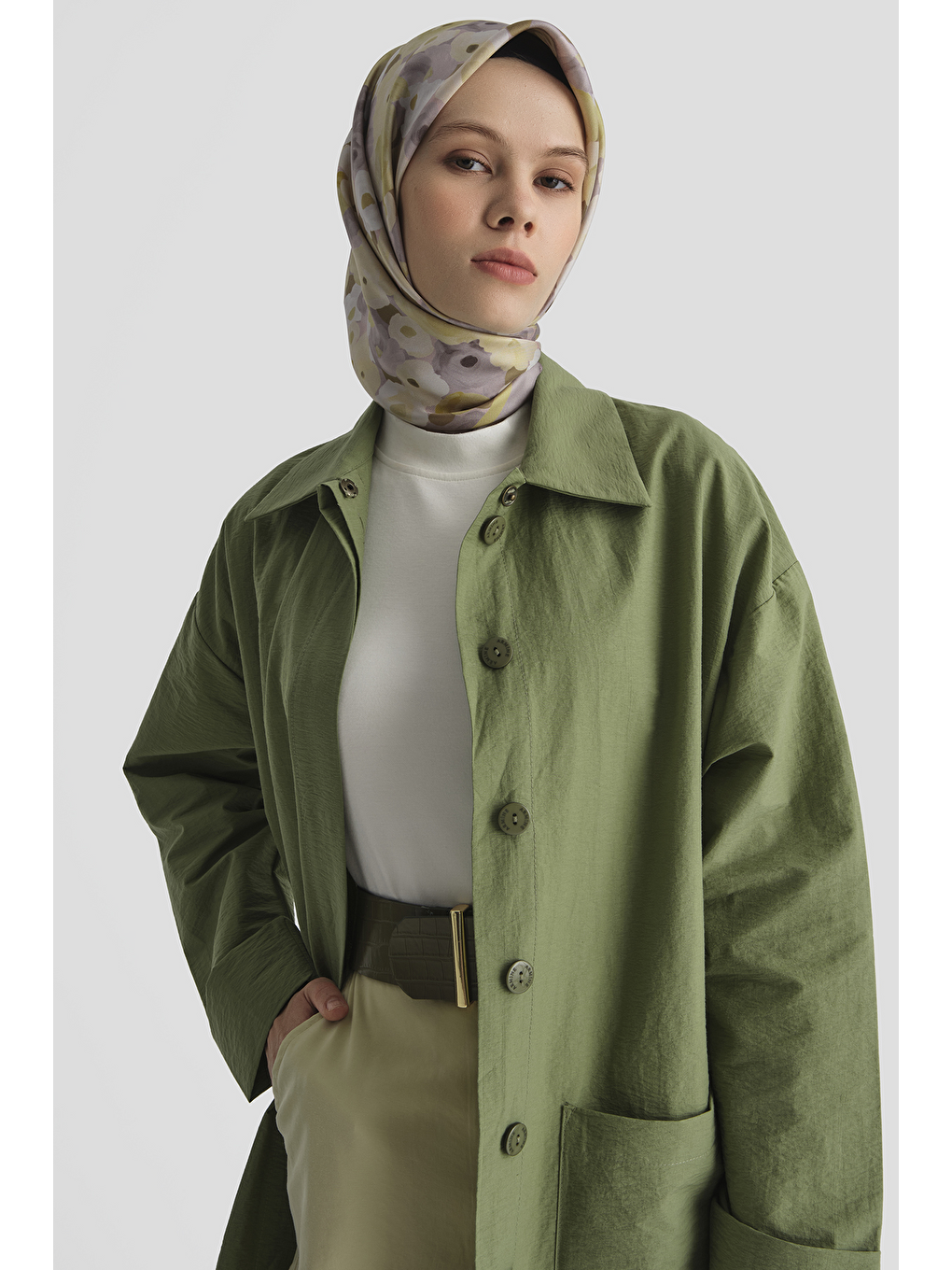 Pamuk Karışımlı Kap Haki-3