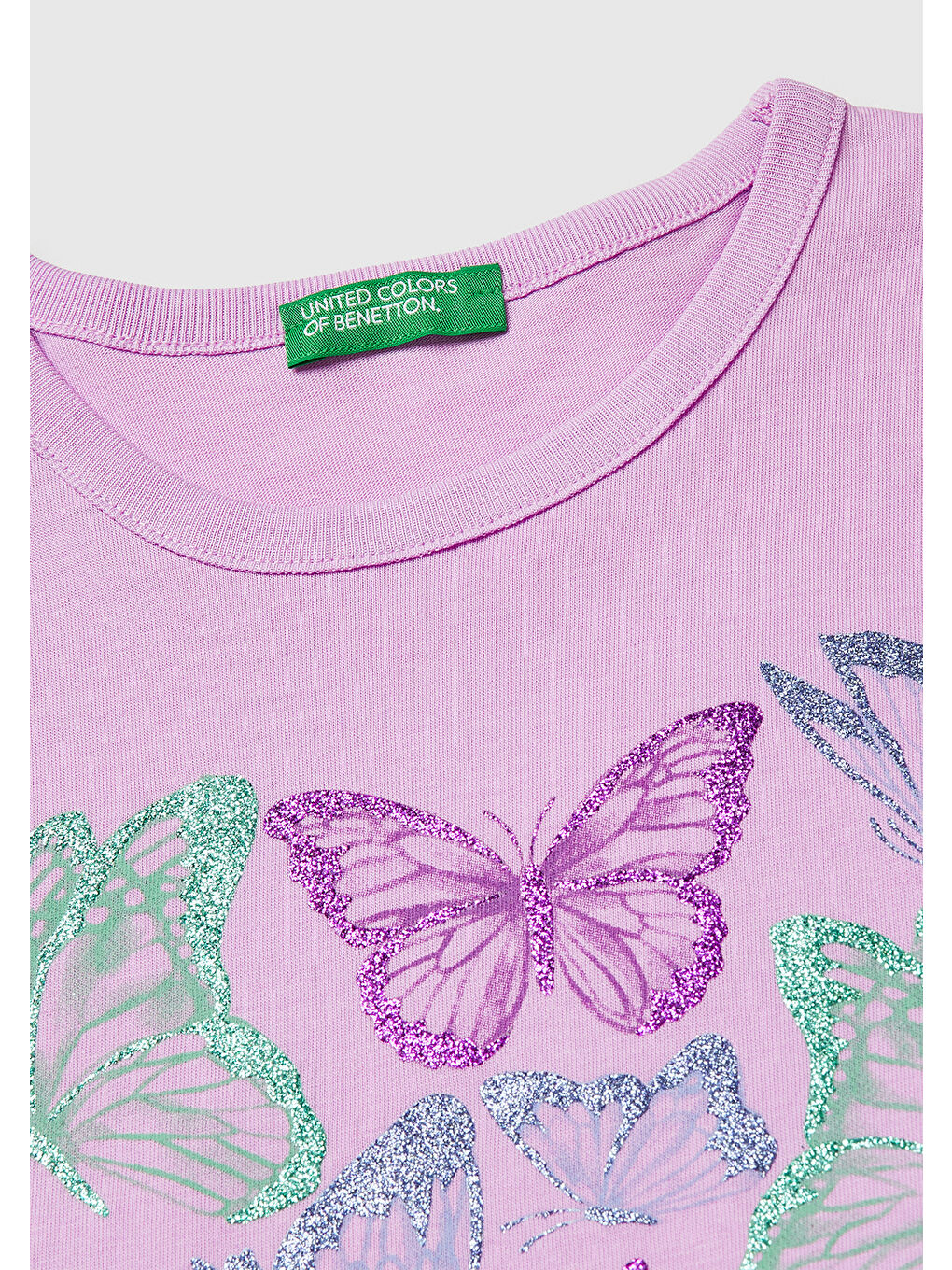 Kız Çocuk Pembe Simli Grafik Baskılı Yuvarlak Yaka T-Shirt-2