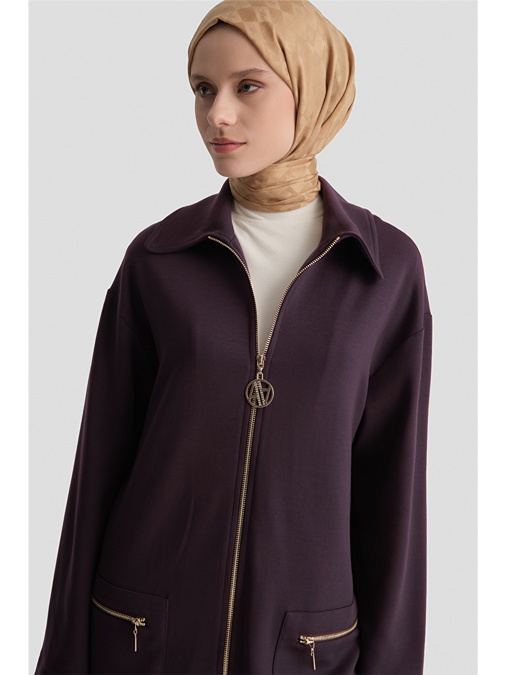 Pamuk Karışımlı Örme Kap Mürdüm