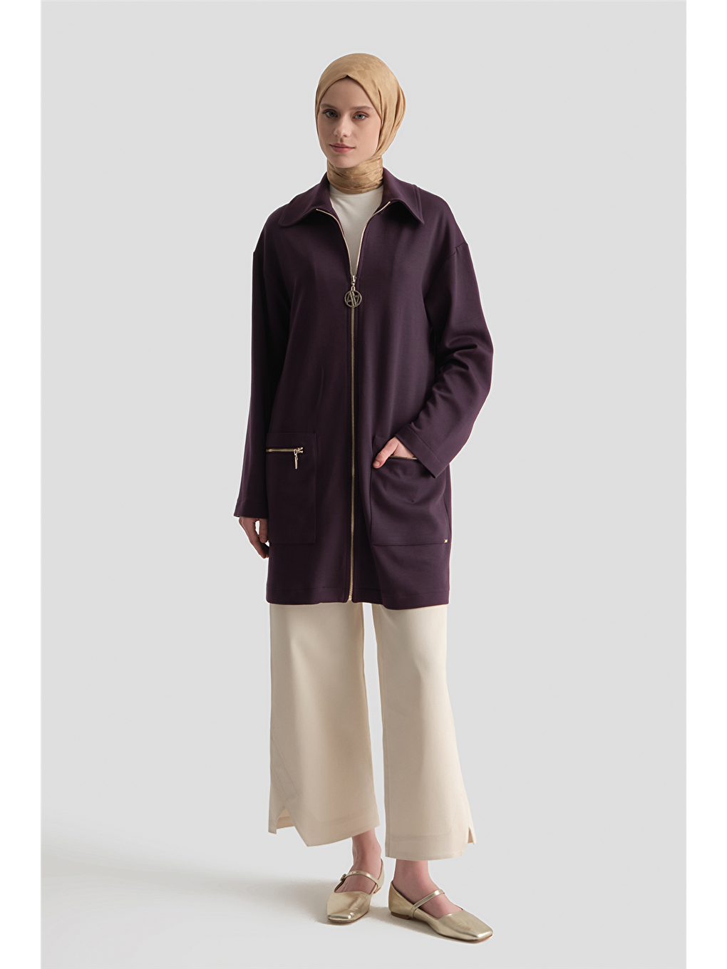 Pamuk Karışımlı Örme Kap Mürdüm-1