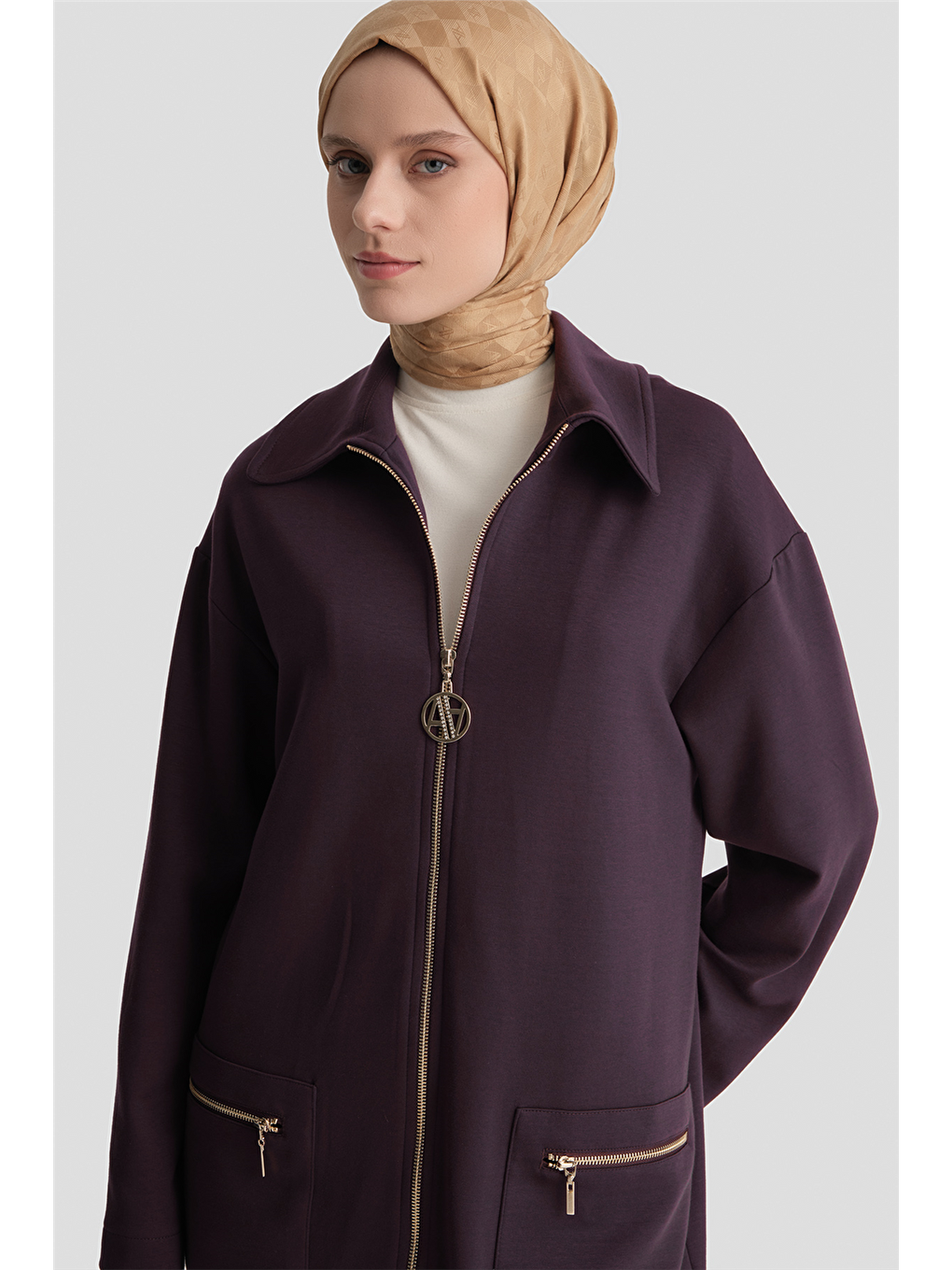 Pamuk Karışımlı Örme Kap Mürdüm-2