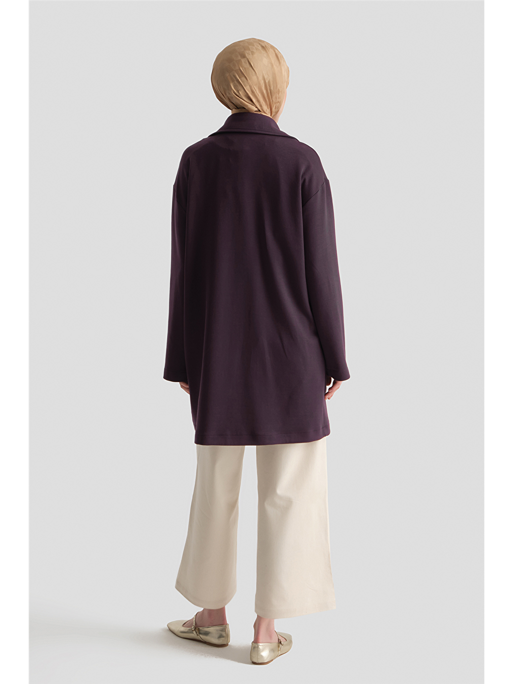 Pamuk Karışımlı Örme Kap Mürdüm-4