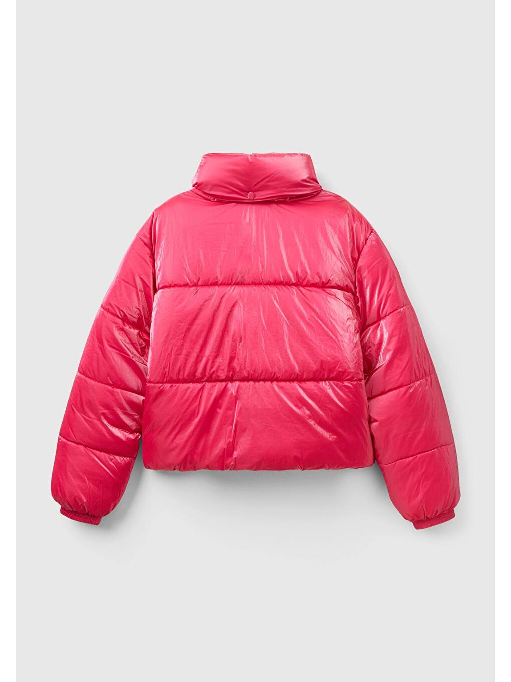 Kadın Fuşya Parlak Pufa Şişme Mont-3