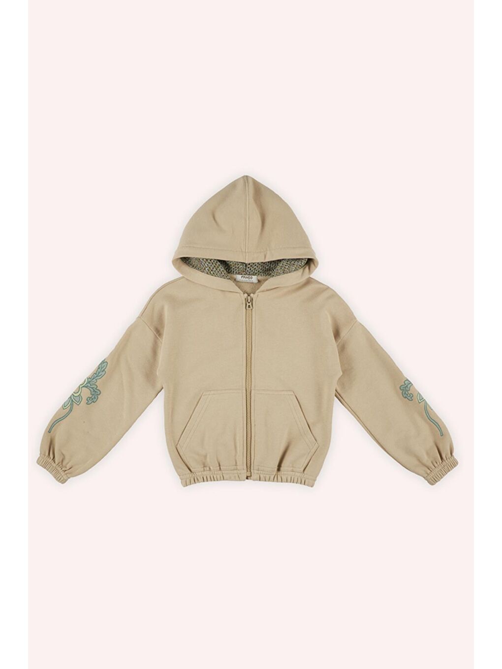 Bej Kız Çocuk Fermuarlı Sweatshirt