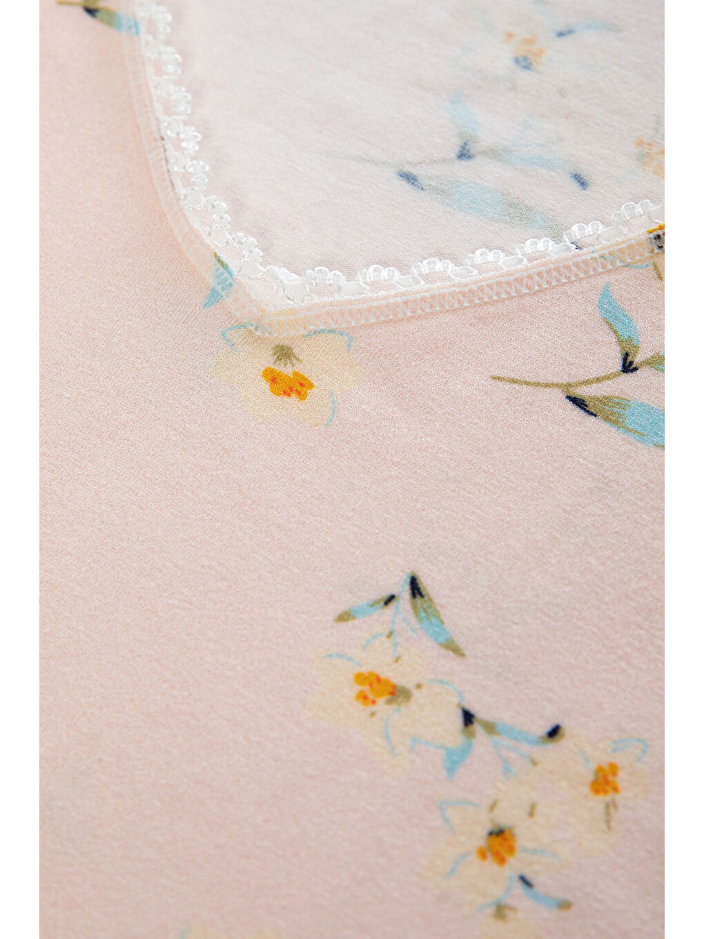 Ekru Kadın Viskon Yaka Dantel Lastik Detaylı V Yaka Kısa Kollu Pijama Takımı-2