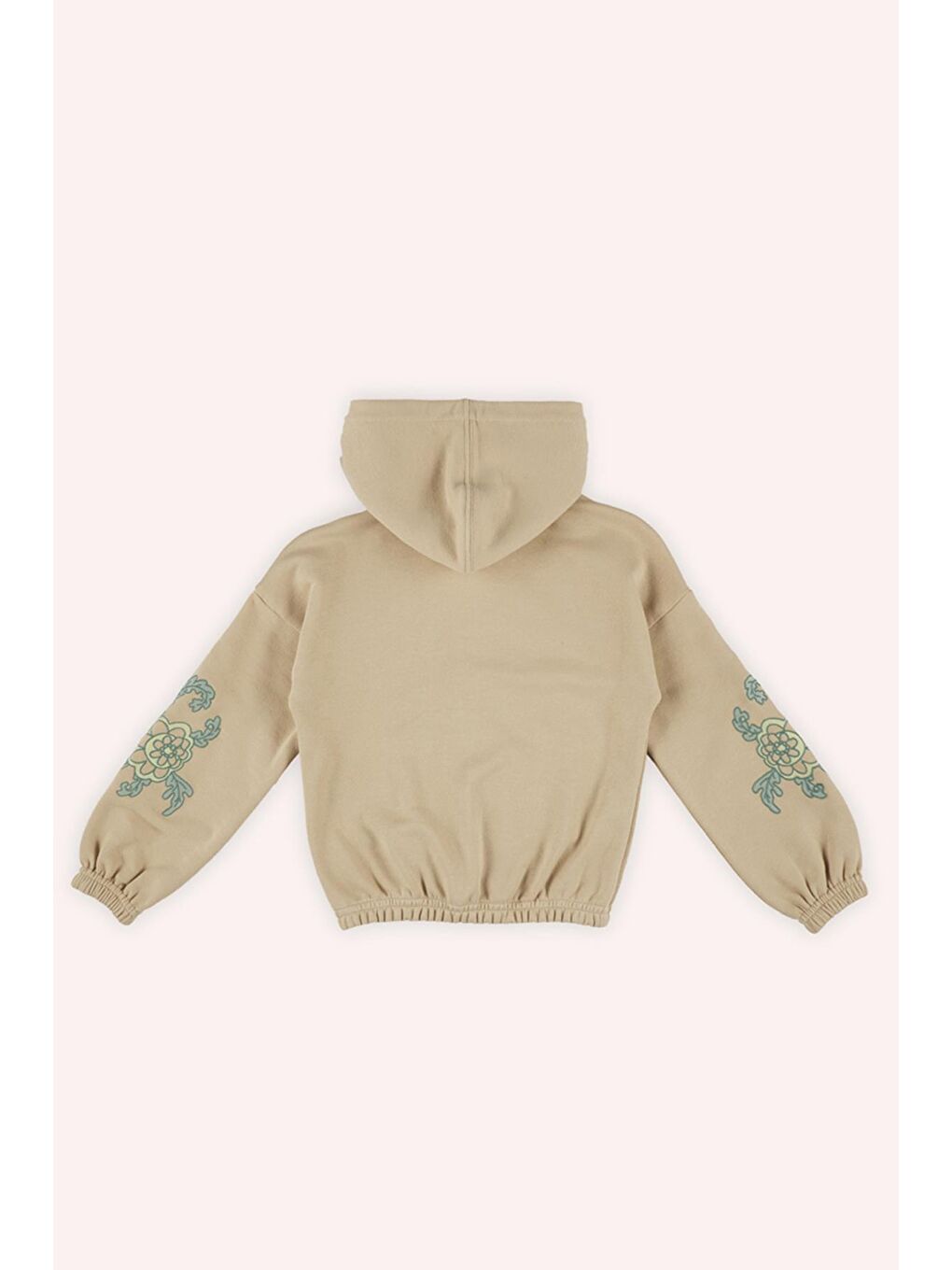 Bej Kız Çocuk Fermuarlı Sweatshirt-3