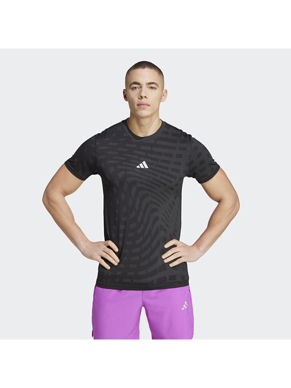 Adidas Siyah Gym + Training Seamless Erkek Yuvarlak Yaka Tişört