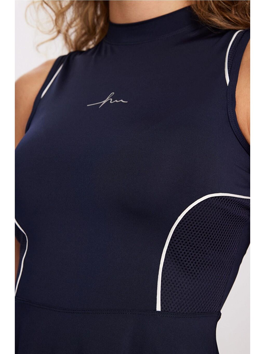 Spor Kesim Lacivert 4 Parça Yarı Kapalı Mayo Takımı 5014-2