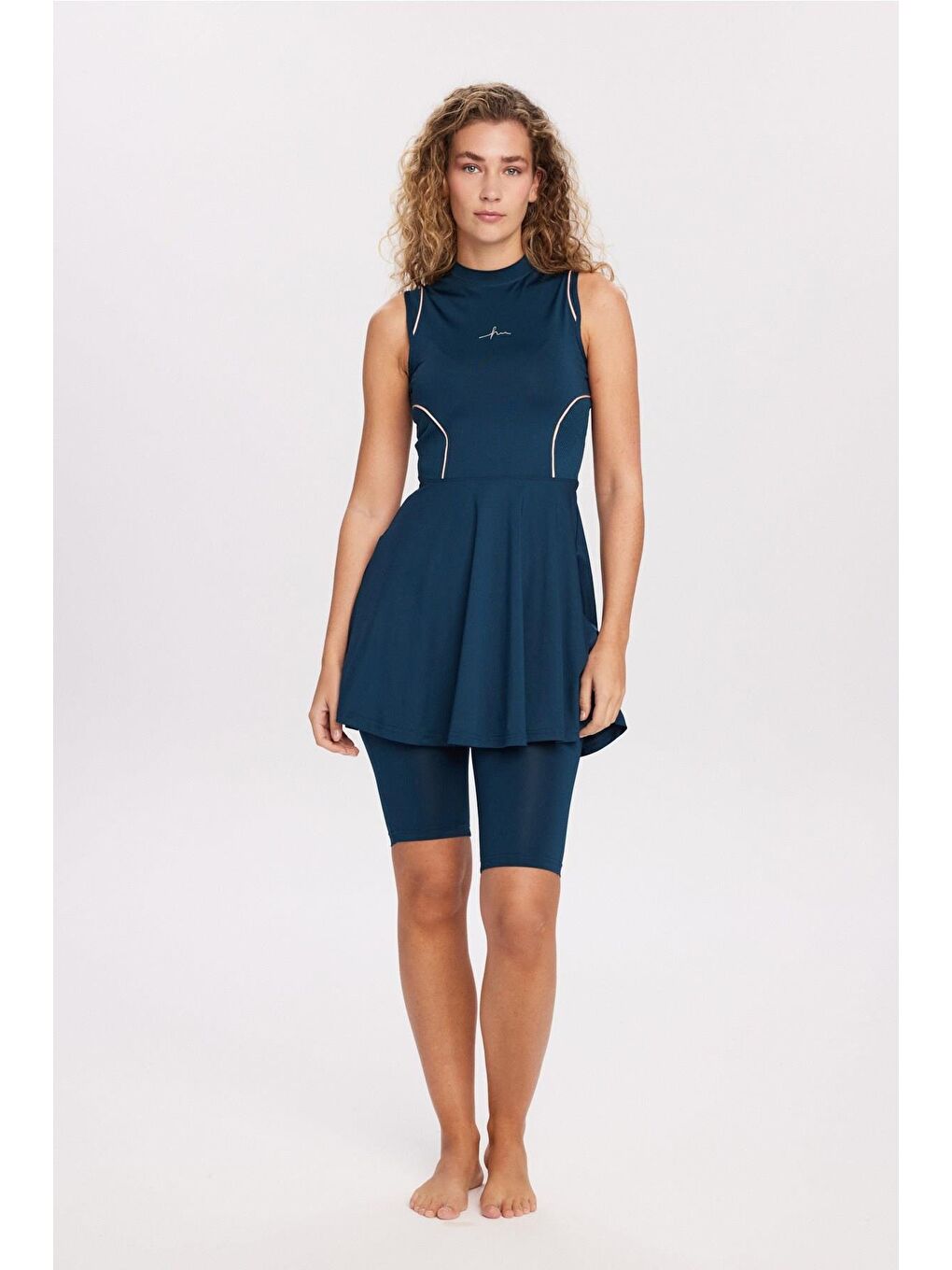 Spor Kesim Petrol Yeşili 4 Parça Yarı Kapalı Mayo Takımı 5014