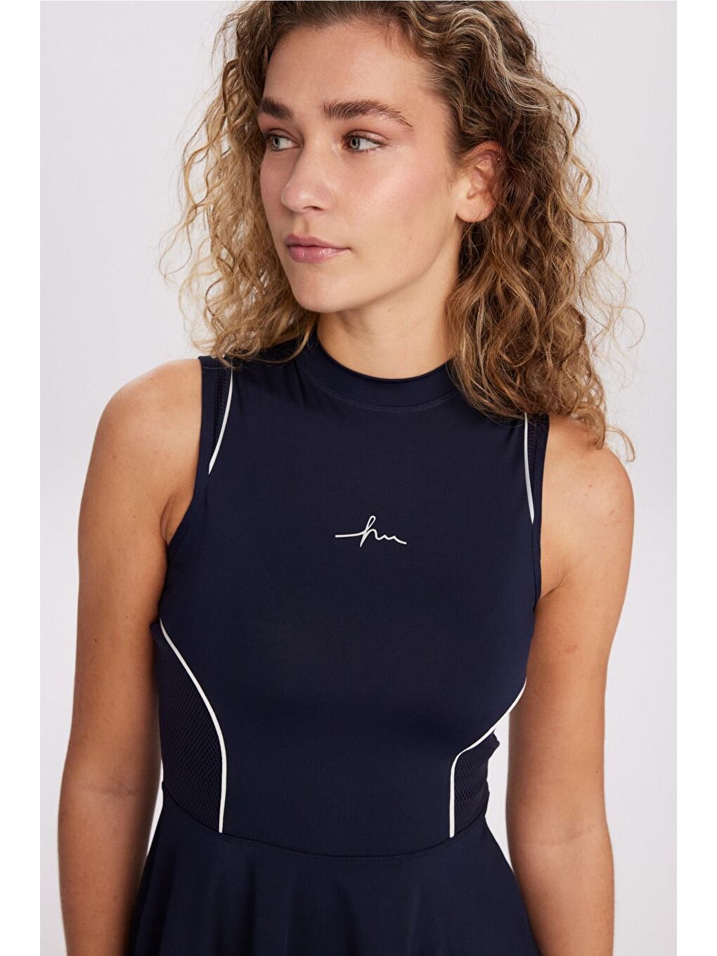 Spor Kesim Lacivert 4 Parça Yarı Kapalı Mayo Takımı 5014-4