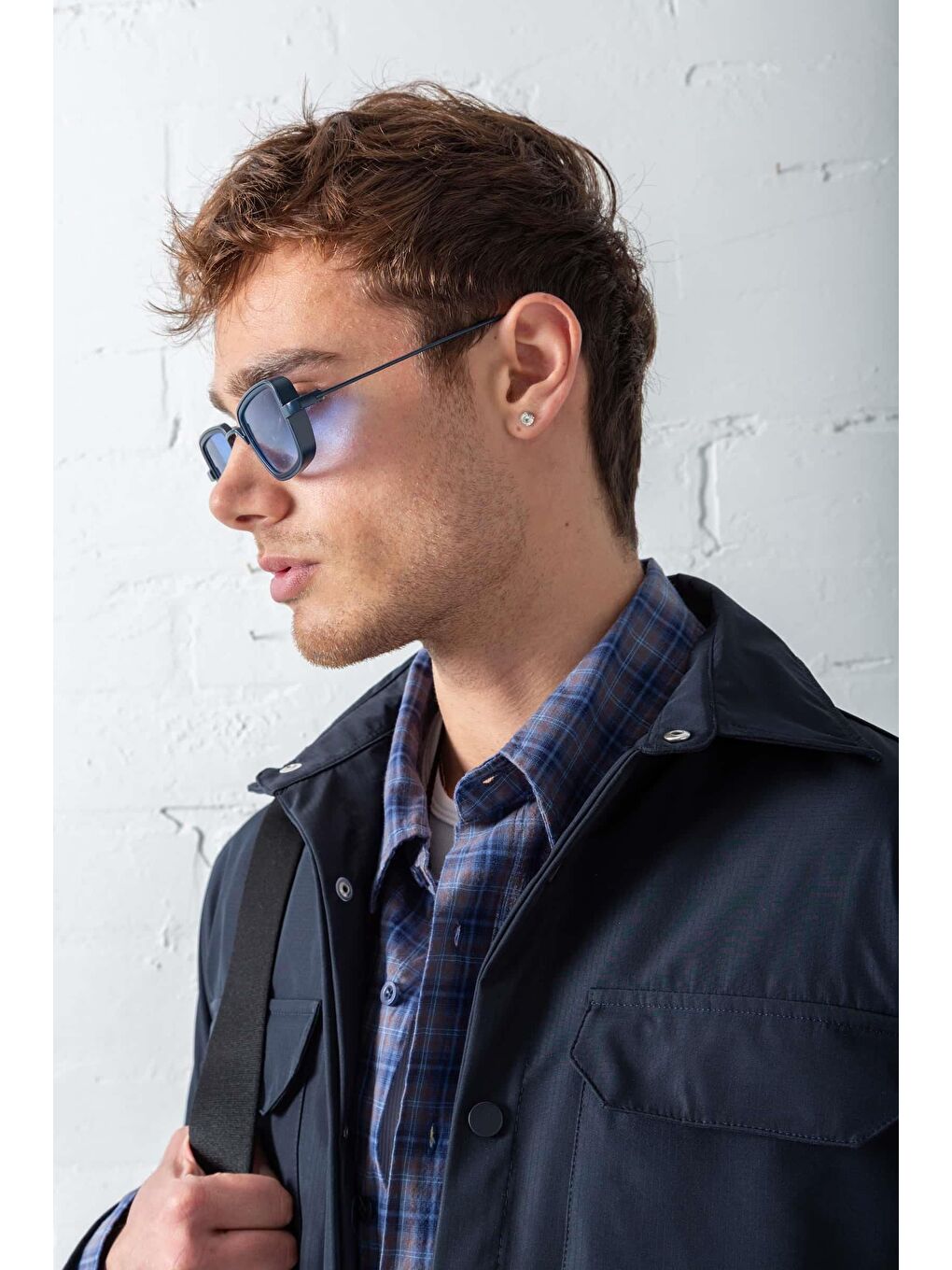 Erkek Önü Cepli Yakalı Slim Fit Ceket Lacivert-4